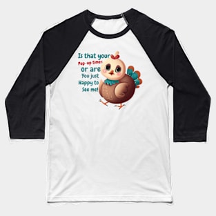 Turkey Bowling Thanksgiving Bowl Bowler Striker Pin Funny Baseball T-Shirt